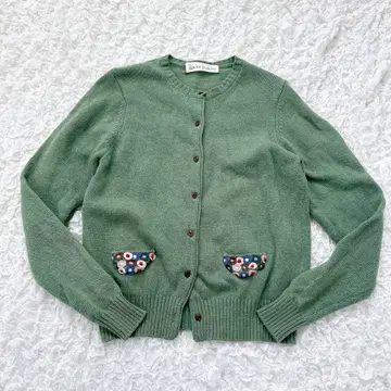 l'atelier du savon 꽃 포켓 가디건 그린 프리