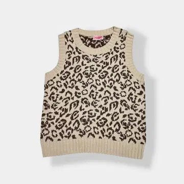 kate spade NEW YORK 레오파드 무늬 니트 베스트 베이지 S