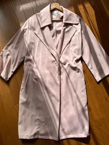 ViS 핑크 트렌치코트 허리 리본 포함