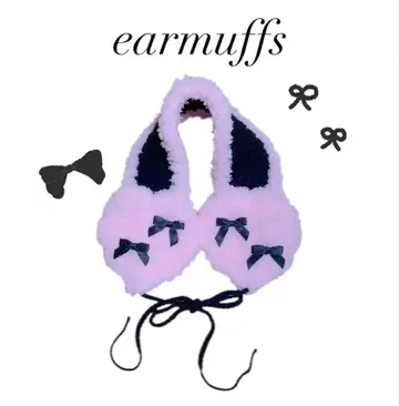 귀도리 귀마개 핑크 블랙 핸드메이드