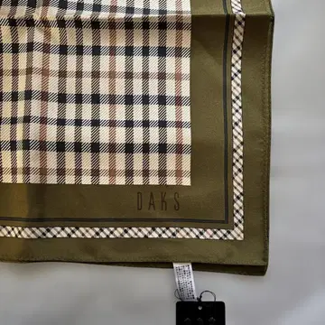 DAKS 실크 체크 무늬 스카프 약 88cm