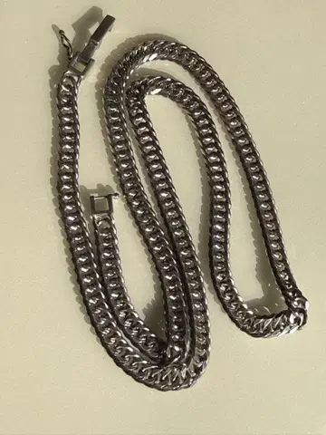 실버 925 6면 더블 목걸이