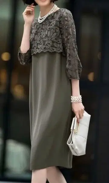 자유구 워셔블 플라워 코드 레이스 색 원피스 원피스