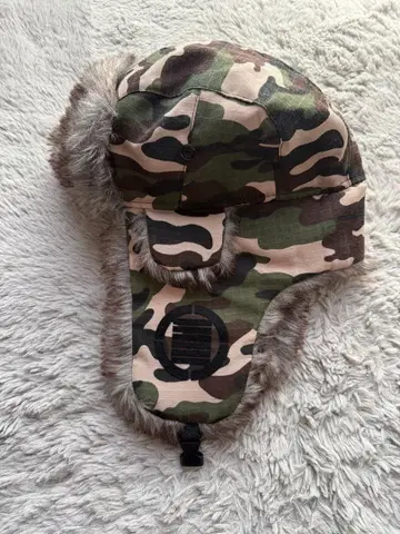 카모 패턴 플라이트 캡 귀도리 포함