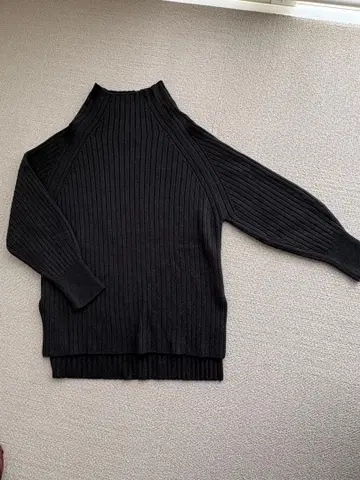 IENA SLOBE 블랙 리브 터틀넥 스웨터