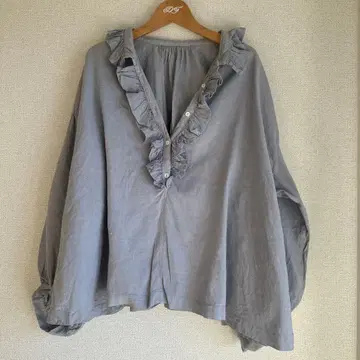 네스트로브 플라워 칼라 셔츠 (블루 그레이 느낌)