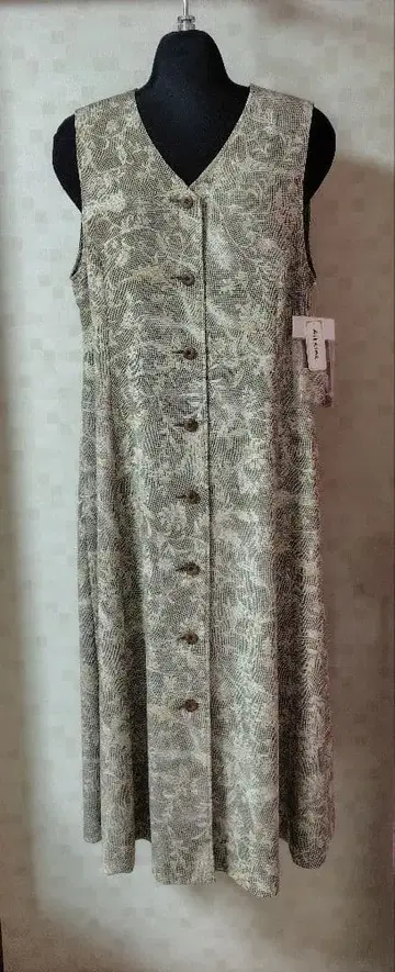 단고 크레이프 원단 꽃무늬 슬리브리스 원피스 M 사이즈 미사용품