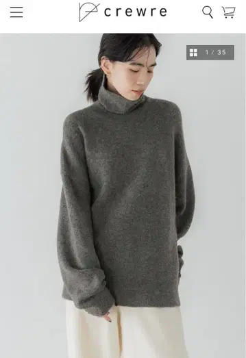 crewre 크루레 멜란지 하이넥 루즈 니트