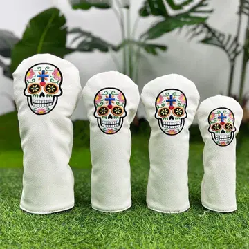 스컬 디자인 골프 헤드커버 4개 세트