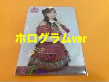 오구리 유이 AKB48 20주년 기념 빨간 체크 의상 브로마이드 홀로그램