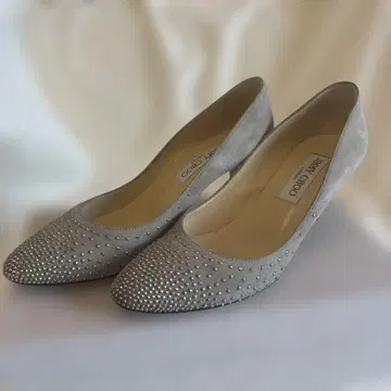 JIMMY CHOO 그레이 하이힐 비쥬 장식