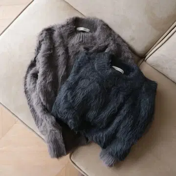 라운드 헴 샤기 KNIT