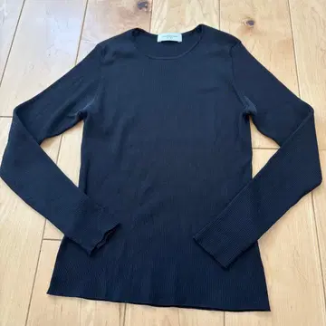 투모로우랜드 브라운 실크 리브 니트 S