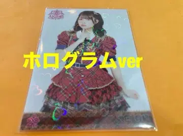 오타 유키 AKB48 20주년 기념 빨간색 체크 의상 브로마이드 홀로그램