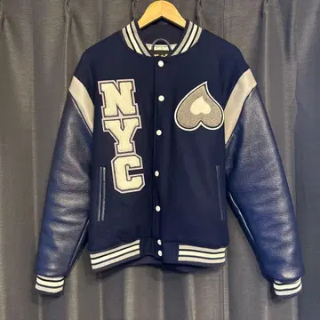 NYC 로고 바시티 자켓 네이비