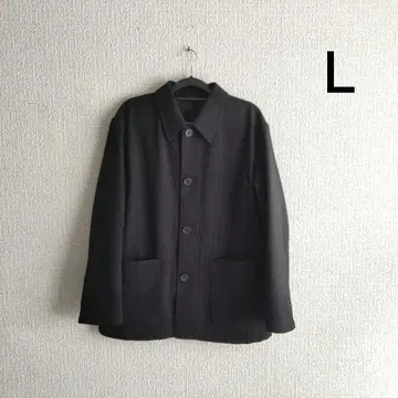 [유니클로U] 울 블렌드 셔츠 자켓 블랙 L 사이즈