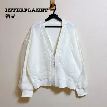 새상품 인터플래닛 튤*니트 ZIP 가디건