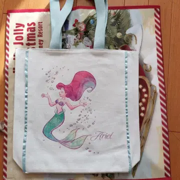 택 포함 새상품 디즈니 리조트 아리엘 토트백 수채화풍