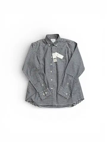 글로벌 워크 이지케어 네이비 체크 긴팔 셔츠 S