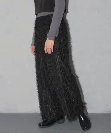 [ cheriella ] 라메 프린지 와이드 팬츠