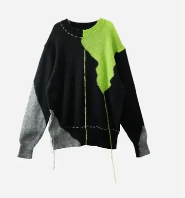 [ PLUM STORE ] Patchwork Green Knit