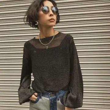 ameri vintage SPARKLE LAME 니트 상의
