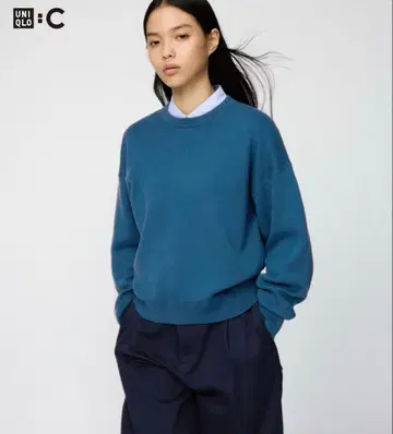 스무스 코튼 크루넥 스웨터 BLUE 블루 L