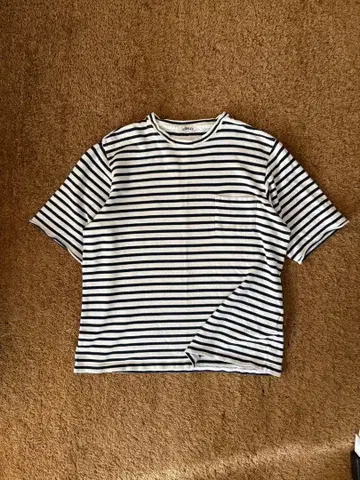 AURALEE 스트라이프 포켓 티셔츠 L 사이즈