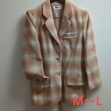 VOCHELLER 테일러드 자켓 핑크 계열 체크
