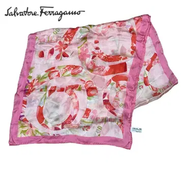 Salvatore Ferragamo 간치니 꽃무늬 실크 스카프 핑크