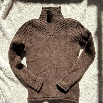 랄프 로렌 브라운 터틀넥 니트 스웨터 캐시미어 혼방 M LAUREN