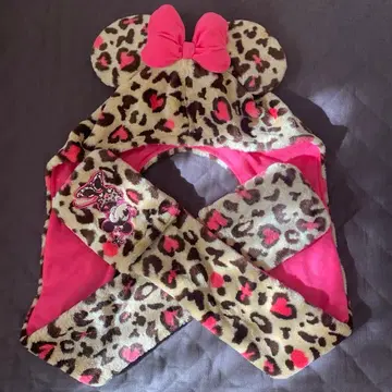디즈니 머플러 팬캡 미니 마우스 레오파드 무늬