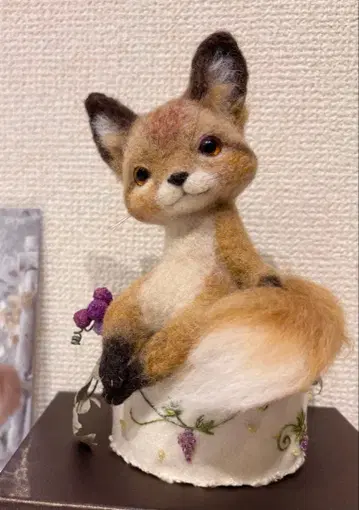 양모 펠트 작가님 여우 봉제 인형 딸기나무 숲 인형