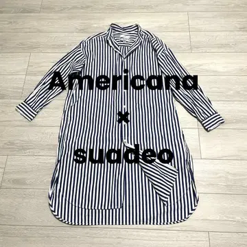 아메리카나 수아데오 셔츠 원피스 스트라이프 코튼 리조트