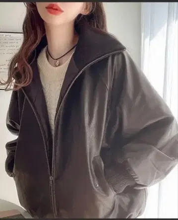 브라운 가죽 자켓