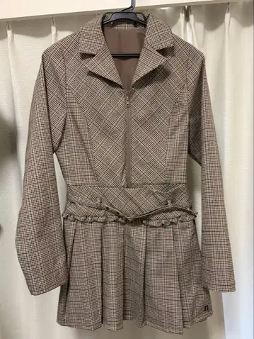 OLIVE des OLIVE 브라운 체크 무늬 원피스