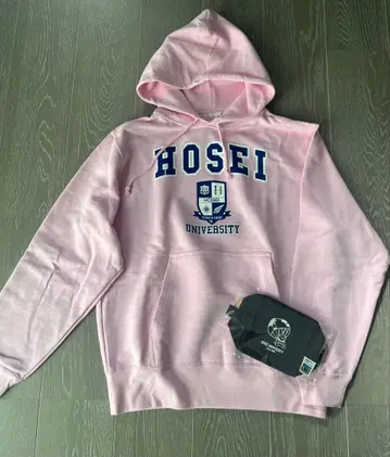 호세이 유니버시티 핑크 후드티 M 파우치
