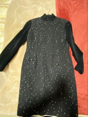 블랙 터틀넥 니트 원피스