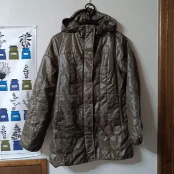 유니클로 올리브 그린 퀼팅 패딩 자켓 카키