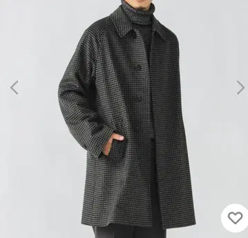 BEAMS 빔즈 체크 스텐카라 코트