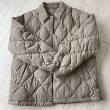 유니클로 퍼프테크 퀼팅 자켓 베이지 XL