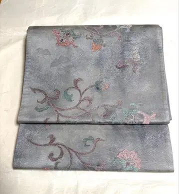 그레이 꽃무늬 후쿠로 오비