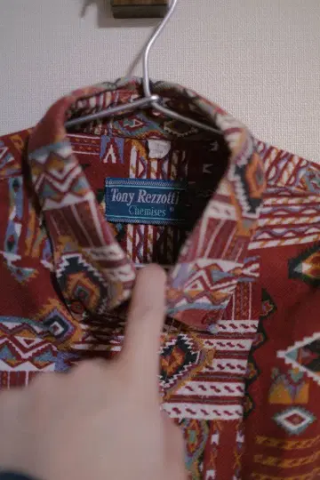 에스닉 올 패턴 셔츠 긴팔 구제 의류