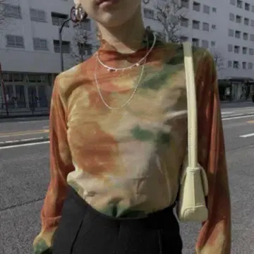 ameri MIRANDA TAIDAI SHEER TURTLE TOP