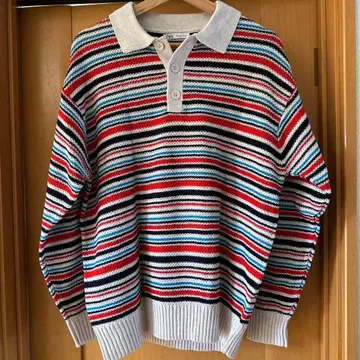 ZARA 스트라이프 니트 피케 셔츠 size L