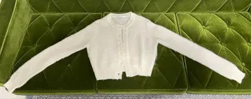 carven 모헤어 알파카 크롭 가디건 화이트