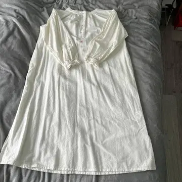 화이트 코튼 롱 원피스