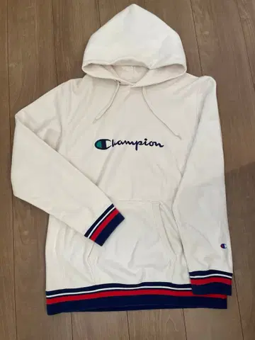 Champion 리버스 위브 후드티 라인 리브 화이트