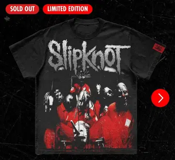 한정판 XL Slipknot 슬립낫 25주년 앨범 T셔츠