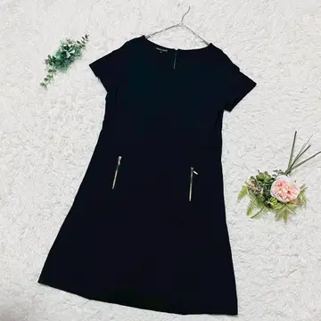 [ 로라 애슐리 ] 반팔 미니 원피스 튜닉 백지퍼 블랙 LL